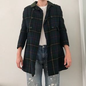 Vintage Atkins Plaid Pea Coat